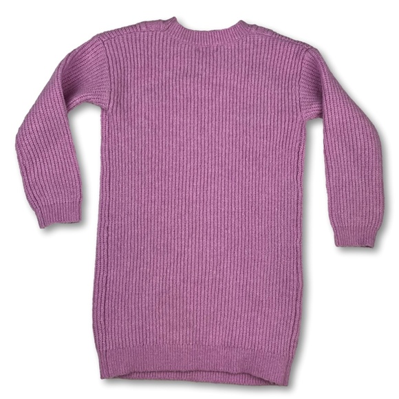 Cat & Jack Toddler Girls Cable Knit Sweater Dress – Pink Long Sleeve - Picture 2 of 3